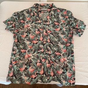 Cute summer flamingo button up